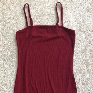 Bozzolo Maroon Spaghetti Shoulder Spandex Casual Ladies Dress, Size M